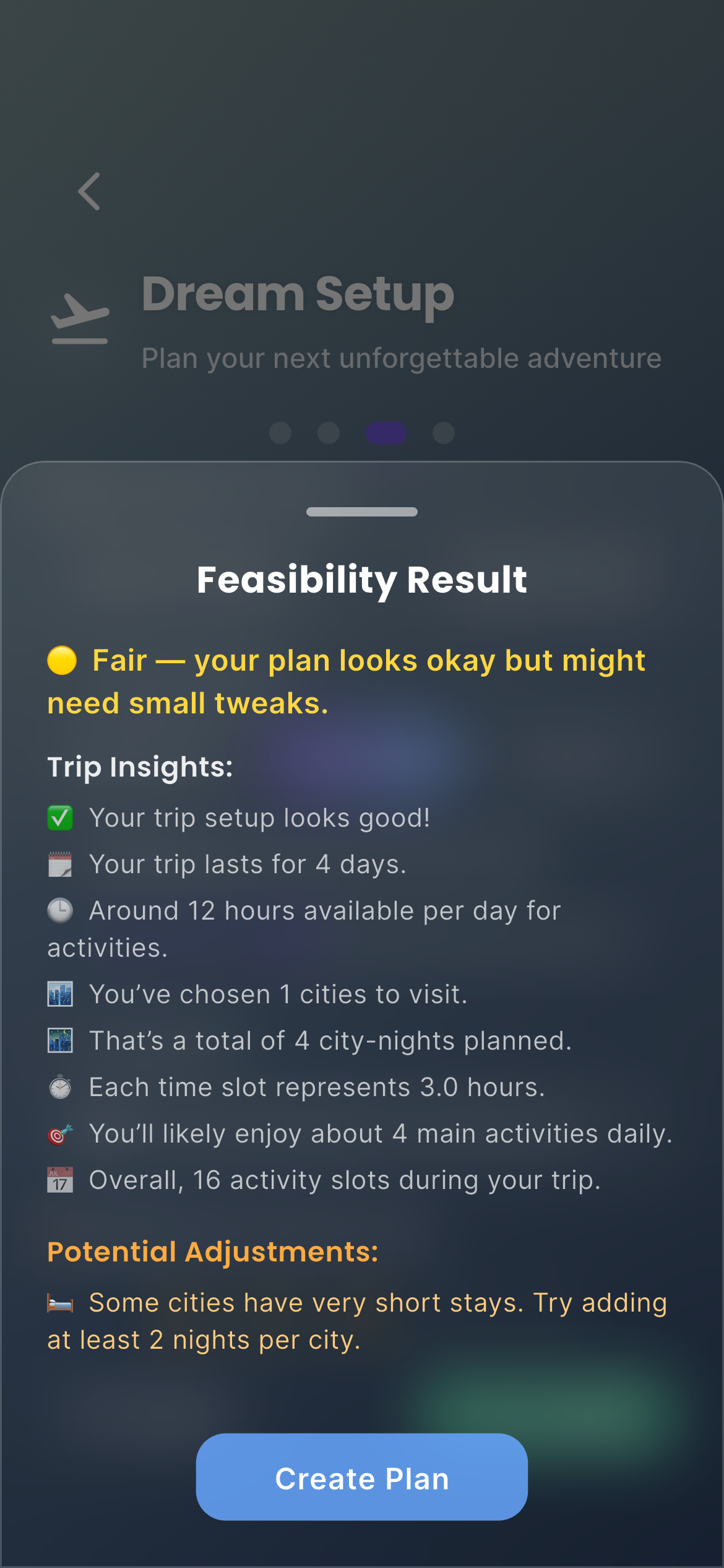 Nomado AI trip analysis